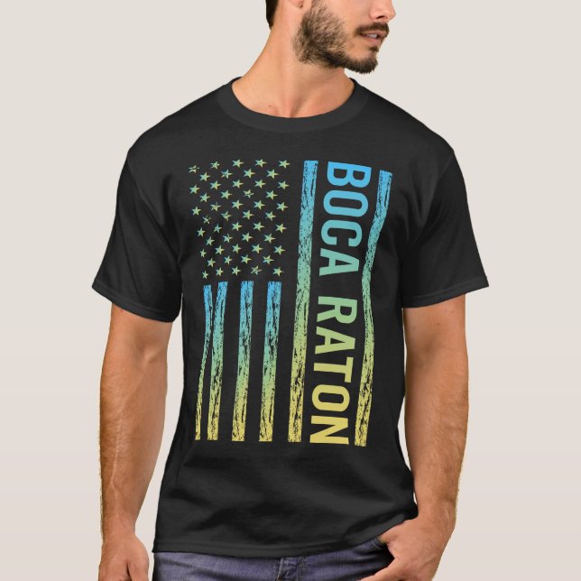 Blå Gul Flagga - Boca Raton T Shirt (Framsida)