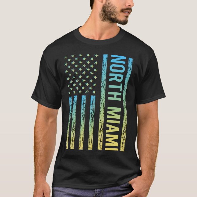 Blå Gul Flagga - North Miami T Shirt (Framsida)