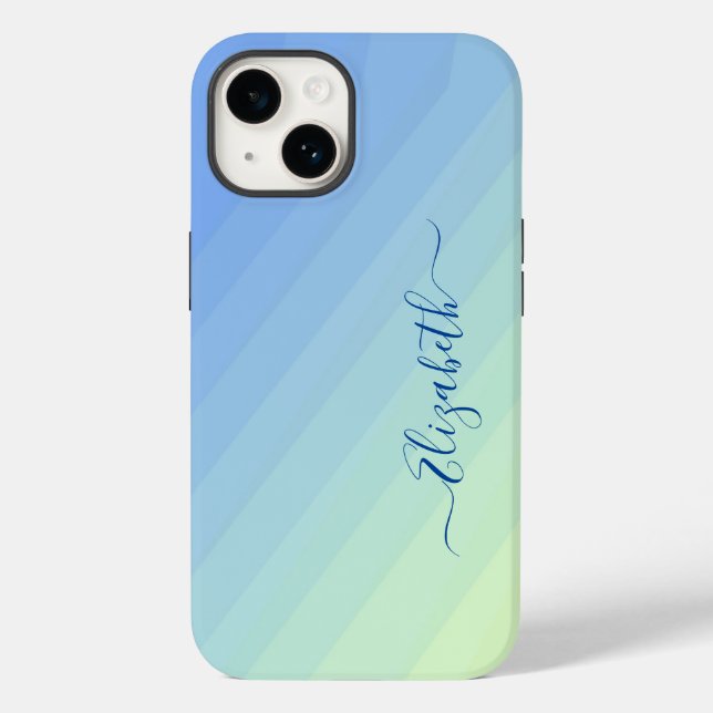 Blå Gul Gradient Skrift Monogram (Baksida)