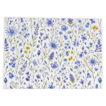 Blå Gul Grön Akvarell Vildblommamönster