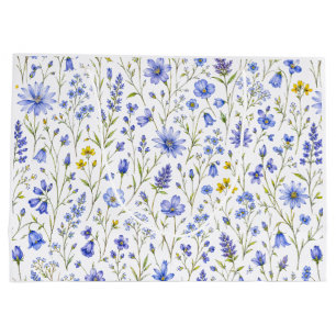 Blå Gul Grön Akvarell Vildblommamönster