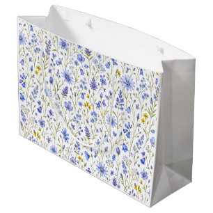 Blå Gul Grön Akvarell Vildblommamönster