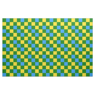 Blå Gul Grön Rutig Mönsterdesign Tyg