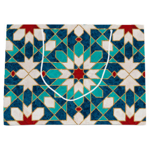 Blå gul gul röd marmor marockansk mosaik  