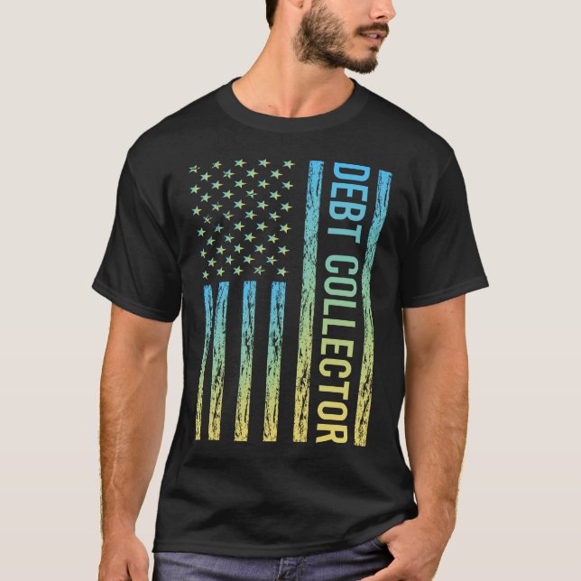 Blå Gul Inkassohandläggare T Shirt (Framsida)