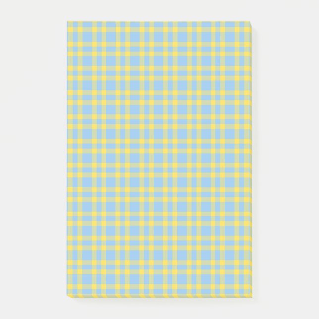 Blå Gul Karomönster Post-it Block (Framsida)
