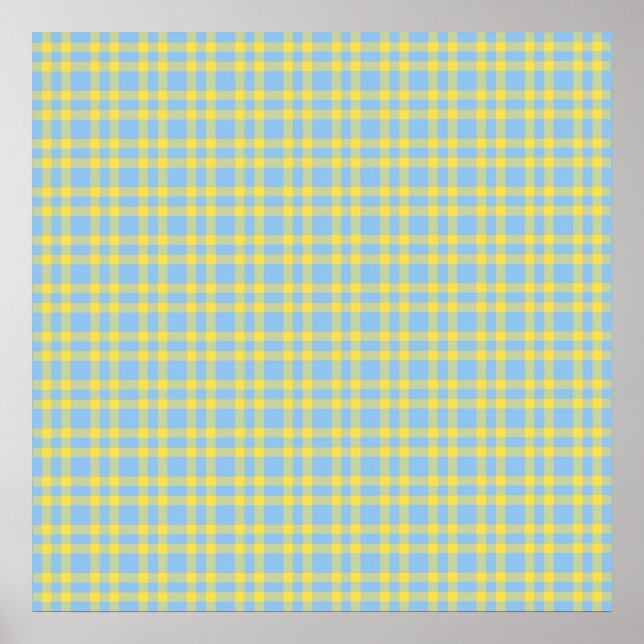 Blå Gul Karomönster Poster (Framsidan)