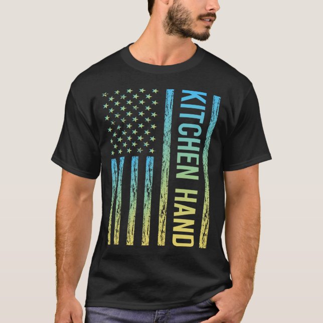 Blå Gul Kökshand T Shirt (Framsida)