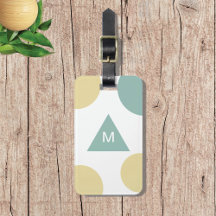 Blå Gul Modern Geometrisk Monogram