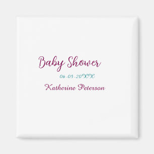 Blå gul namndatum för babyshower djur öra söt magnet