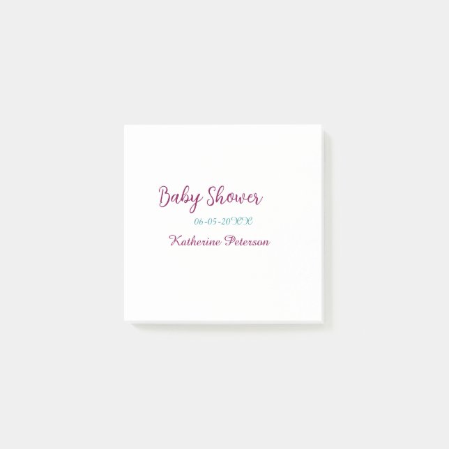 Blå gul namndatum för babyshower djur öra söt  post-it block (Framsida)