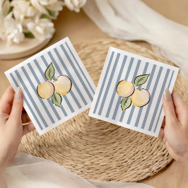 Blå & Gul Orange Citrus Baby Shower Pappersservett