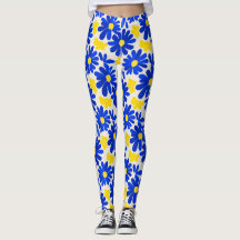 Blå & Gul Retro Daisy Print Lutar