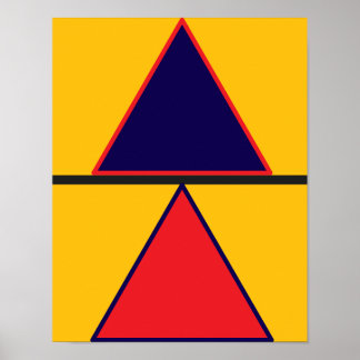 Blå Gul Röd Modern Abstrakt Poster