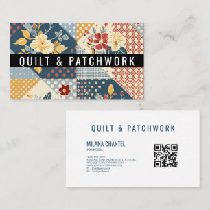Blå Gul Röd Quilt Patchwork Handgjorda Kläder  Visitkort