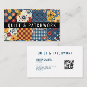 Blå Gul Röd Quilt Patchwork Handgjorda Kläder  Visitkort