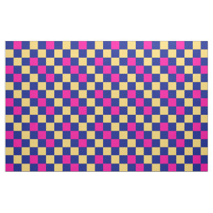 Blå Gul Rosa Rutig Mönsterdesign  Tyg