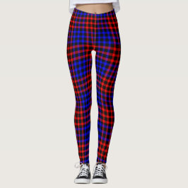 Blå Gul Rutig Schackrutig Sömlös Mönster Leggings