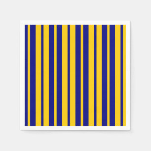 Blå gul snygg randig mönsterdesign pappersservett
