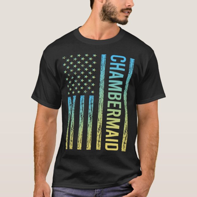Blå Gul Städerska T Shirt (Framsida)