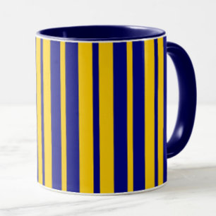 Blå Gul Stilfull Randig Mönsterdesign Mugg