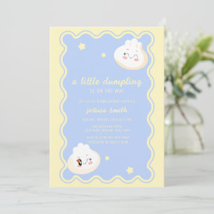 Blå Gul Stjärna Kinesisk Dumpling Baby Shower  Inbjudningar