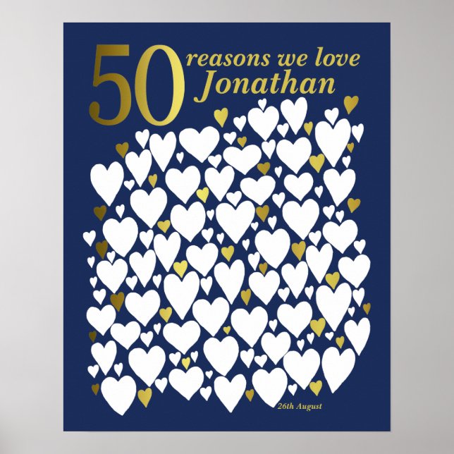 Blå Guld 50-årsdag 50 skäl att vi älskar dig Poster (Framsidan)