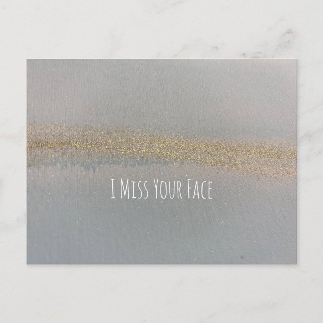 Blå Guld-alkoholens Bläck-Abstrakt... Jag saknar d Vykort (Framsida)