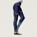 Blå Guld-Anpassningsbarna Brev och Namn Leggings<br><div class="desc">Leggings med Agate Navy Blue Guld Gemstone Marble Monogram Namn Geode Glitter Gnistra Personlig Birthday - Annibröllopsdag eller Bröllop Gift / Supparly - Add Your Brev / Namn - Text or Remove - make Your Speciell Gift - Resize and move or remove and add text / inslag with Customization verktyg....</div>