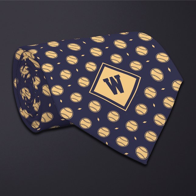Blå Guld Baseboll Ikon Slips (Skapare uppladdad)
