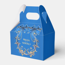 Blå Guld Blommor Helgdag Gift Box Presentaskar