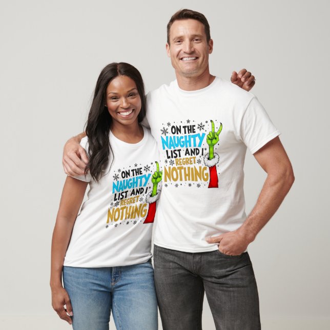 Blå & Guld Buslista Julskapa Design T Shirt (Unisex)