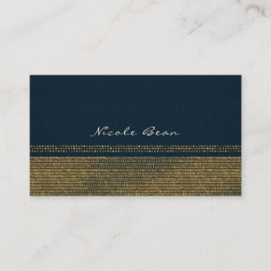 Blå & Guld Chic Gnistrande Glam Elegant Anpassad Visitkort