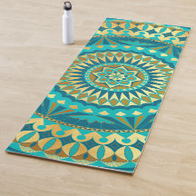 Blå Guld Fantasi Mandala