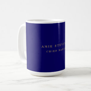Blå Guld Färger Professionell Klassisk Enkel Kaffemugg