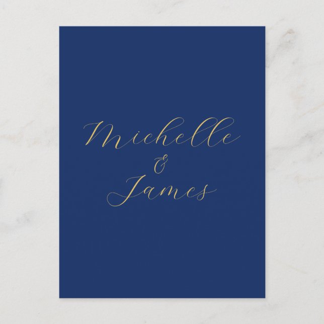 Blå & Guld Färger Professionell Trendig Modern Nam Helg Vykort (Framsida)