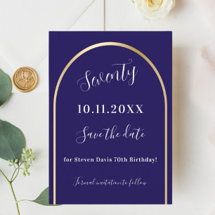 Blå guld-födelsedag spara datumet