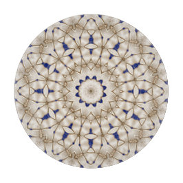 Blå Guld Geometrisk Blommig Skärbräda