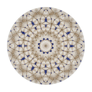 Blå Guld Geometrisk Blommig Skärbräda