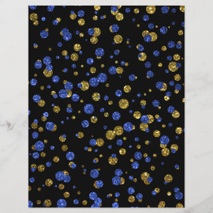 Blå Guld Glitter-konfetti, svart skrapbok Papper