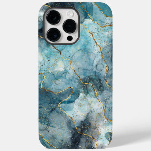 Blå Guld Illustrated Marble