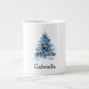 Blå Guld Julgran Namn Jumbo Mugg