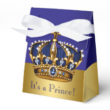 Blå Guld Kronprins Baby Shower
