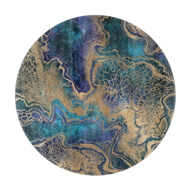 Blå-guld marbling: abstraktens bakgrund. (Framsidan)