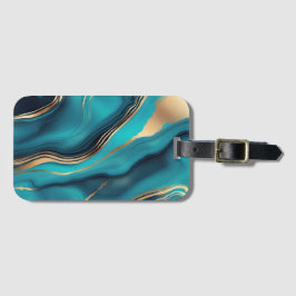 Blå Guld-marmor Bagagebricka