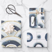 Blå guld marmorerad vattenfärg mönster