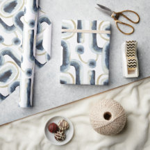 Blå guld marmorerad vattenfärg mönster