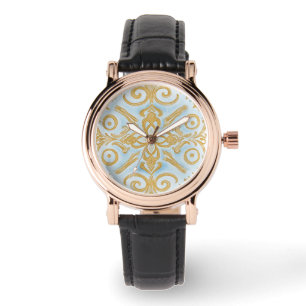 Blå Guld Mozaik Design Mönster eWatch Ur Armbandsur