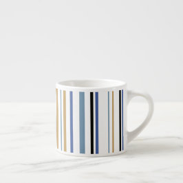 Blå Guld och Vita Beach Färg Rand Espressomugg