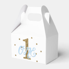 Blå & Guld Pojkar ONE 1:a Födelsedagsfest Förmån Presentaskar